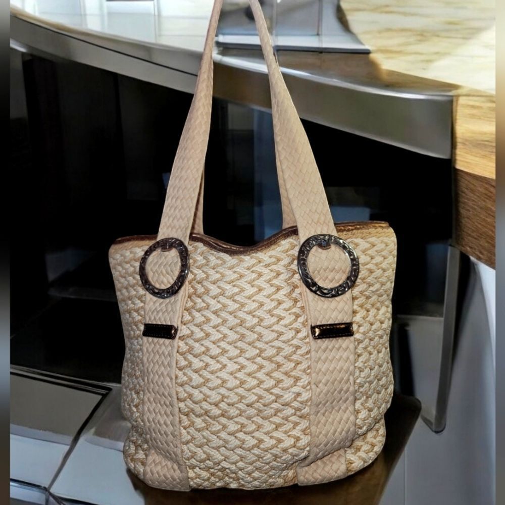 Brighton Buckle Jute Shoulder Bag
Cream and Brow - Picture 2 of 10